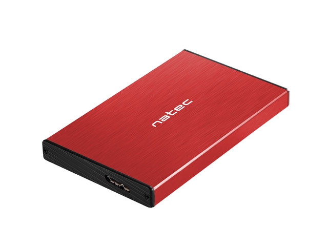 Natec External HDD/SSD Enclosure Rhino Go SATA 2.5" USB 3.0 Red