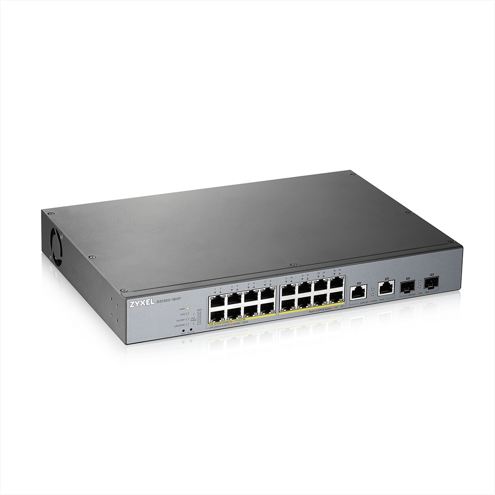 ZyXEL GS1350-18HP, 18 Port managed CCTV PoE switch, long range, 250W