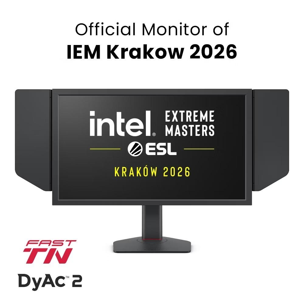 BenQ ZOWIE XL2586X+, 24.1", 60Hz, FHD FAST TN, For Esports, CS2, Valorant, DyAc 2, Shield, S Switch, Black eQualizer, Color Vibrance, LBL, Flicker-free, K Locker, XL Setting to Share, 3x HDMI (2.1), DP (1.4), 3.5 Jack, Swivel, Tilt, Height adj. 155mm