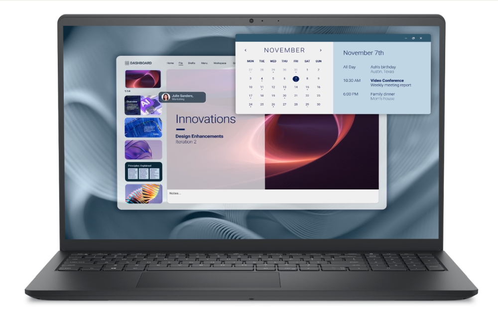 Dell Pro 15 Essential PV15250, Intel Core i7-1355U (10 cores, up to 4.60 GHz), 15.6" FHD (1920x1080) 120Hz WVA AG, 8GB, 1x8GB, DDR5, 4400MT/s, 512GB M.2 PCIe NVMe, Intel UHD Graphics, HD RGB cam, Wi-Fi 6, FPR, Bulgarian, Ubuntu, Carbon, 3Y PS