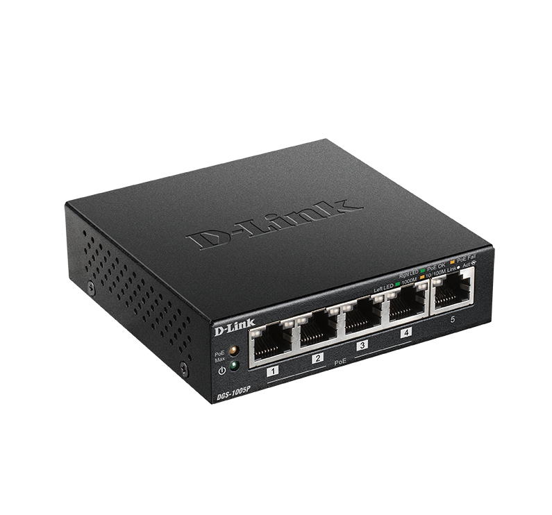 D-Link 5-Port Desktop Gigabit PoE+ Switch