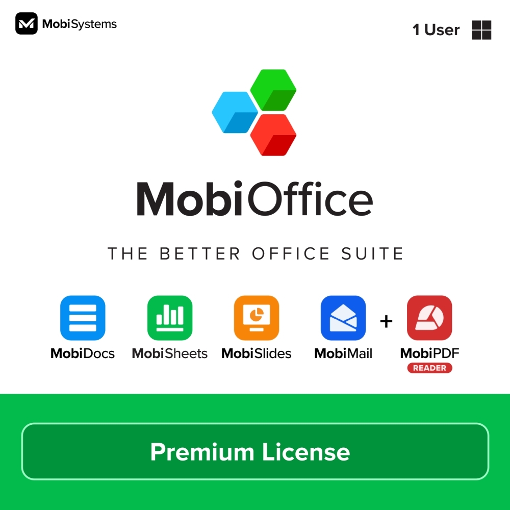 MobiOffice Premium + MobiDrive 50 GB, 1 user, 1 year, box