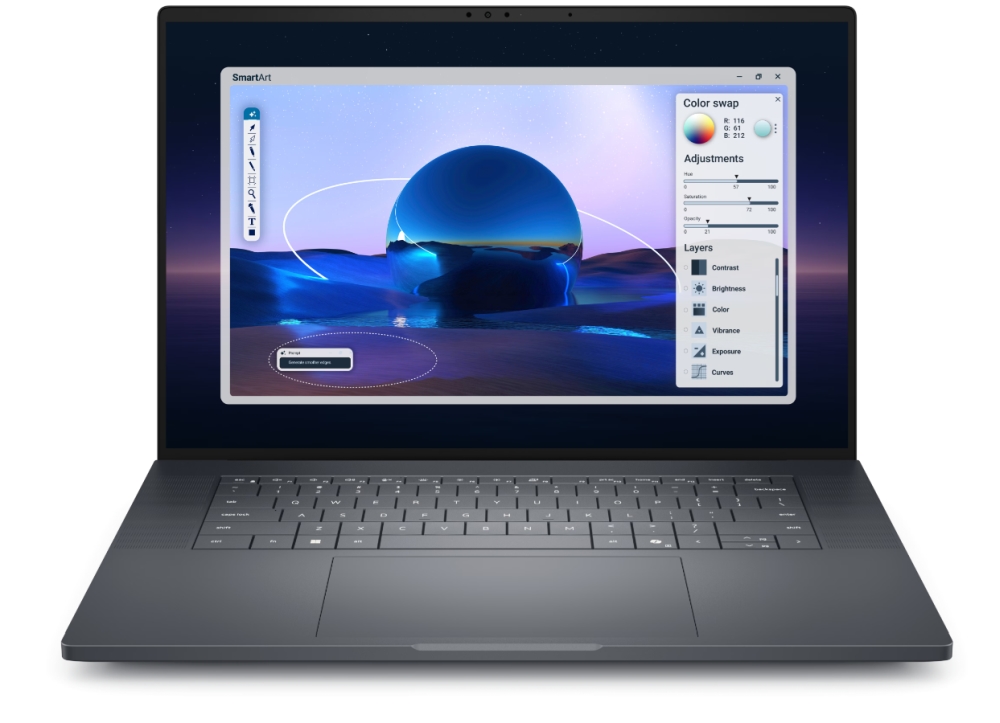 Dell Pro Max 16 Premium MA16250, Intel Ultra 9 285H, vPro (13TOPS NPU, 16 cores, up to 5.40 GHz), 16.0" FHD+(1920x1200) VRR 120Hz, 500nits AG, 64GB LPDDR5x 8400 MT/s, 1TB SSD, NVIDIA RTX PRO 2000 8GB GDDR7, 8MP HDR + IR Cam, and Mic, Wi-Fi 7, FPR, Ba