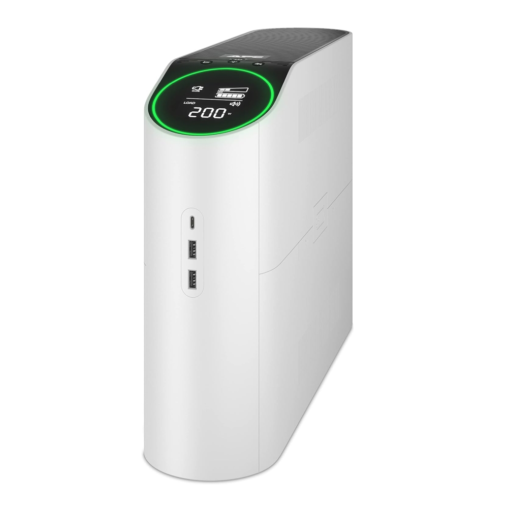 APC Back-UPS Pro 2200VA for Gaming, 230V, Pure Sinewave, LCD, White, Schuko