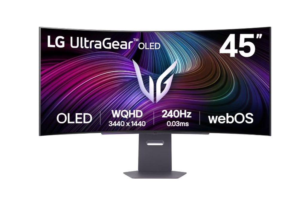 LG 45GX90SA-B, 44.5", OLED UltraGear 21:9 Curved Smart, 0.03 ms, WQHD (3440x1440), 240Hz, HDR 400, 1500000:1, 250 cd/m2, DCI-P3 98.5%, VRR, Free-sync, G-Sync, USB-C, PD 65W, HDMI, DP, PBP, Speakers 7W x2, Bluetooth, LG Switch, Height, Swivel, Tilt, Black