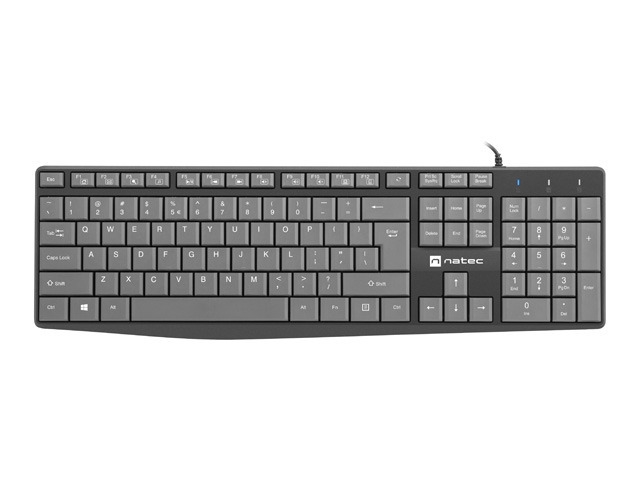 Natec keyboard Nautilus SLIM Black-Grey US layout
